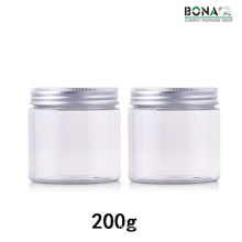 200g Pet Clear Jar with Aluminum Cap